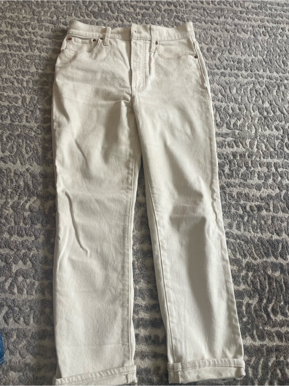 Madewell Cream Straight-Leg Jeans
